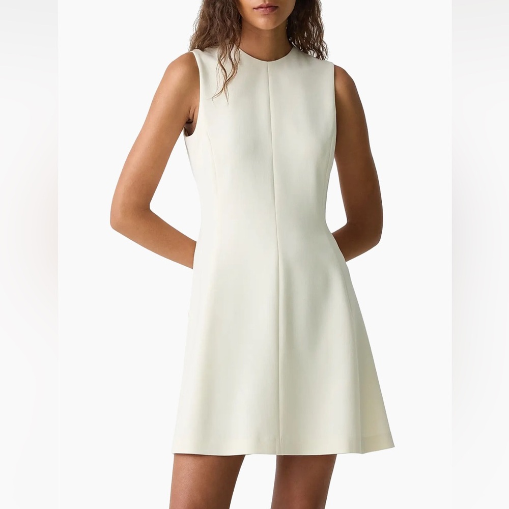 Theory Crepe Sleeveless Flare Minidress